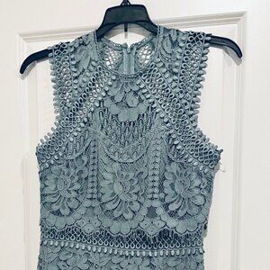 Blue/Green Lace Special Occasion Dress